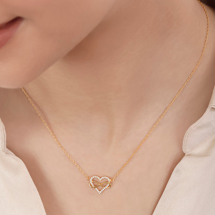 Heartfelt Infinity Gold Plated 925 Sterling Silver Necklace
