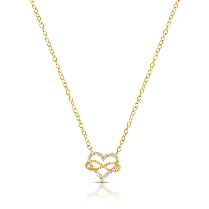Heartfelt Infinity Gold Plated 925 Sterling Silver Necklace