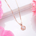 Heartfelt Radiance 925 Sterling Silver Rose gold Pendant with Chain