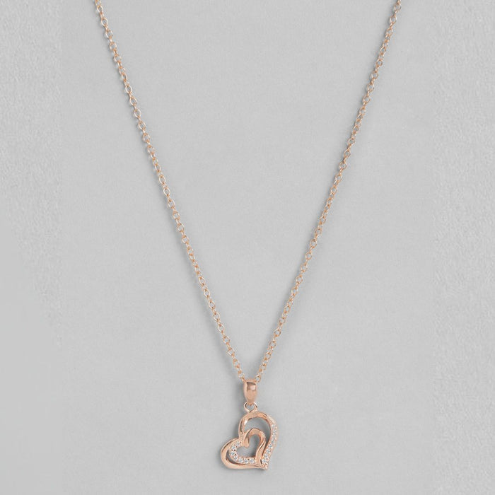 Heartfelt Radiance CZ Rose Gold Plated 925 Silver Pendant
