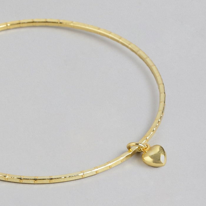 Heartfelt Radiance Gold-Plated 925 Sterling Silver Bangle