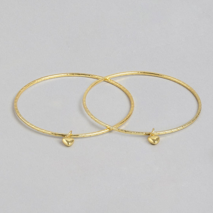 Heartfelt Radiance Gold-Plated 925 Sterling Silver Bangle
