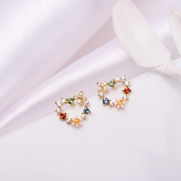 Heartfelt Radiance Gold-Plated 925 Sterling Silver Heart Earrings