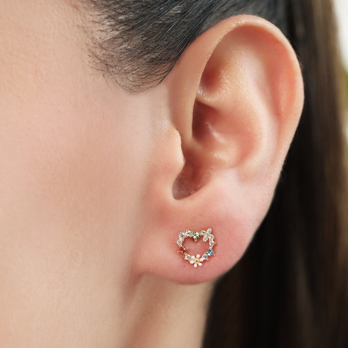 Heartfelt Radiance Gold-Plated 925 Sterling Silver Heart Earrings