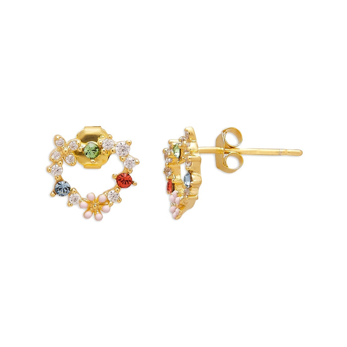 Heartfelt Radiance Gold-Plated 925 Sterling Silver Heart Earrings