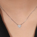 Heartfelt Radiance Rhodium Plated 925 Sterling Silver Necklace