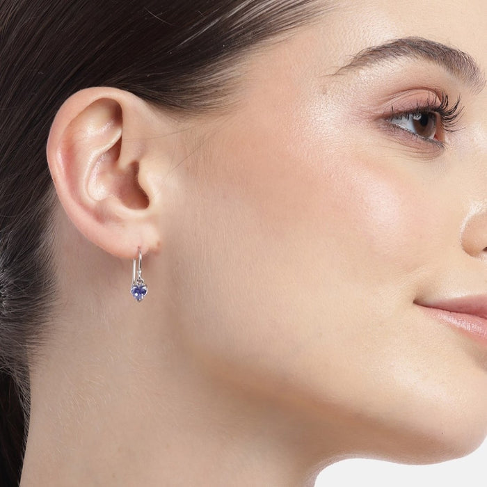 Heartfelt Radiance Rhodium-Plated CZ 925 Sterling Silver Earrings