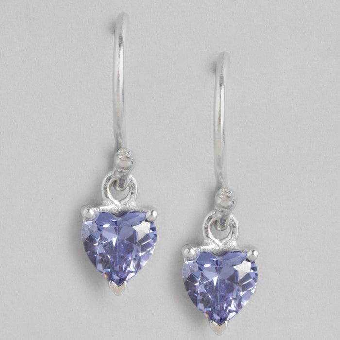 Heartfelt Radiance Rhodium-Plated CZ 925 Sterling Silver Earrings