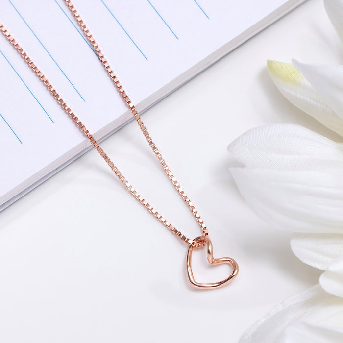 Heartfelt Radiance Rose Gold Plated 925 Sterling Silver Pendant