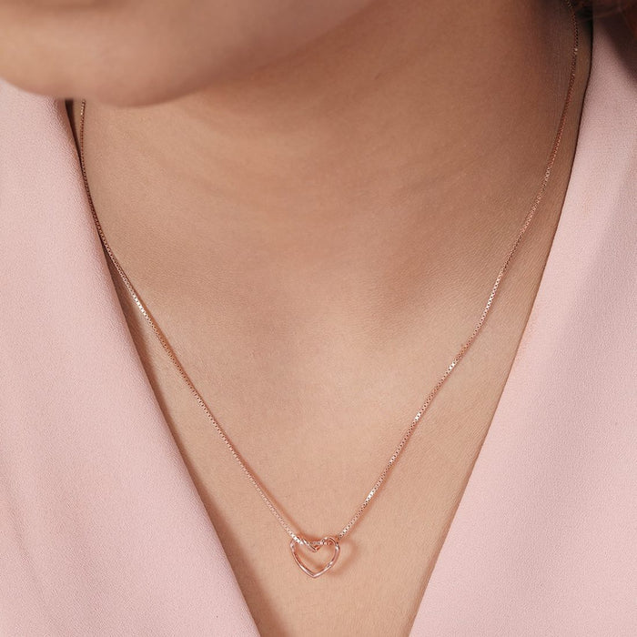 Heartfelt Radiance Rose Gold Plated 925 Sterling Silver Pendant