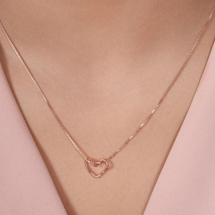 Heartfelt Radiance Rose Gold Plated 925 Sterling Silver Pendant