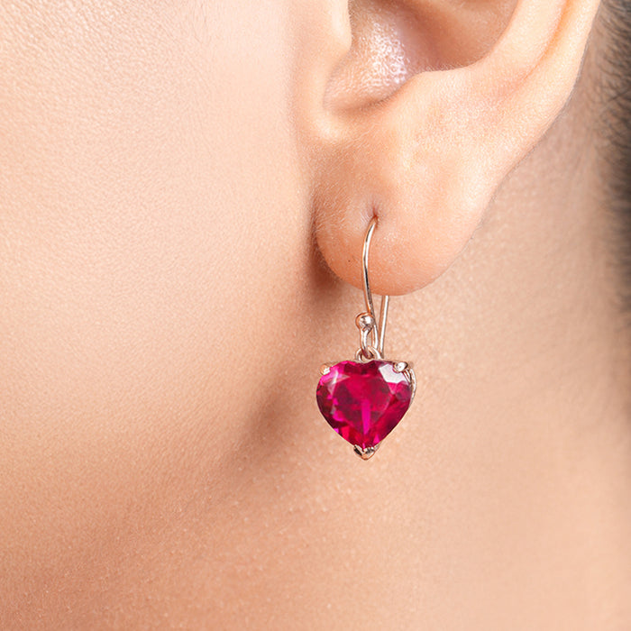 Heartfelt Sparkles Rose Gold Plated 925 Sterling Silver Earrings