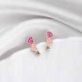Heartfelt Trio Rose Gold Plated 925 Sterling Silver Earrings