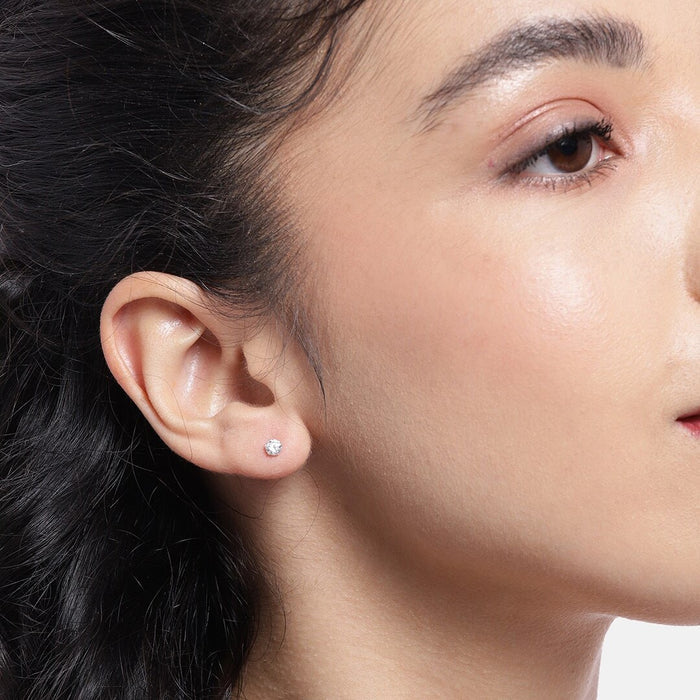 Hearts and Sparkles Rhodium-Plated Combo Earrings with Cubic Zirconia