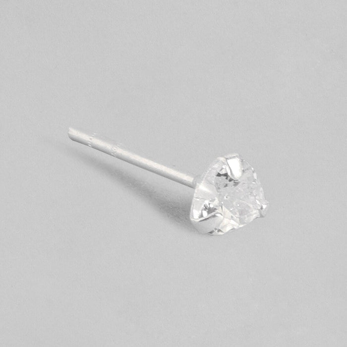 Hearts and Sparkles Rhodium-Plated Combo Earrings with Cubic Zirconia