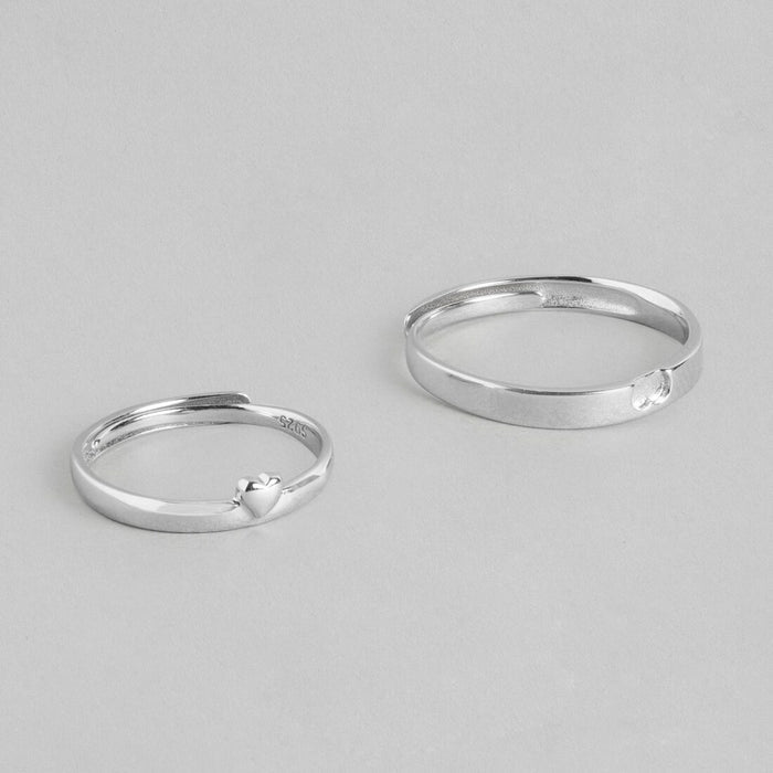 Heart's Desire 925 Sterling Silver Heart Pattern Ring for Couple Ring (Adjustable)