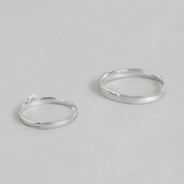 Heart's Desire 925 Sterling Silver Heart Pattern Ring for Couple Ring (Adjustable)