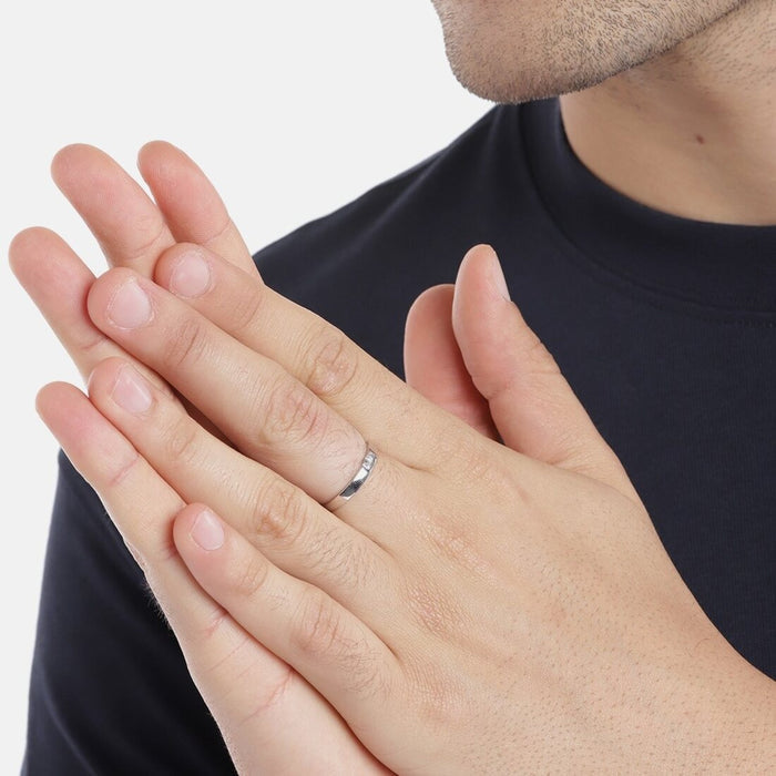 Heart's Desire 925 Sterling Silver Heart Pattern Ring for Him (Adjustable)