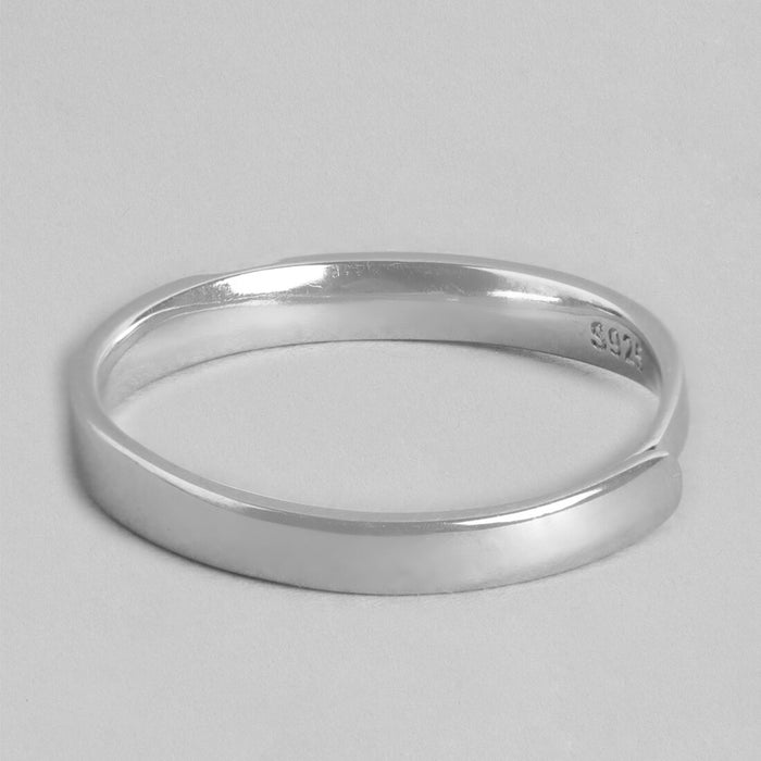Heart's Desire 925 Sterling Silver Heart Pattern Ring for Him (Adjustable)