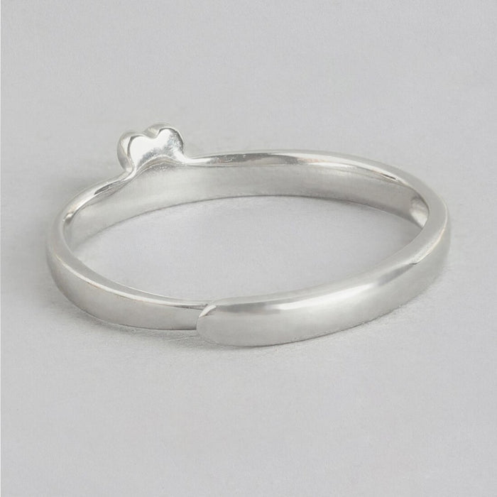 Heart's Desire Sterling Silver Heart Pattern Ring for Women (Adjustable)