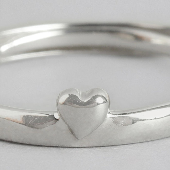 Heart's Desire Sterling Silver Heart Pattern Ring for Women (Adjustable)