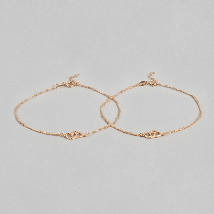 Hearts Rose-Gold plated 925 Anklet