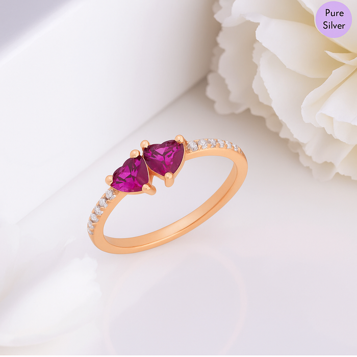 Heartstrings Alliance Rose Gold Plated 925 Sterling Silver Ring