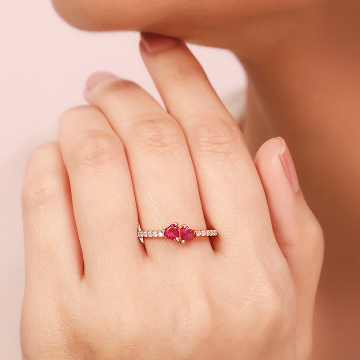 Heartstrings Alliance Rose Gold Plated 925 Sterling Silver Ring