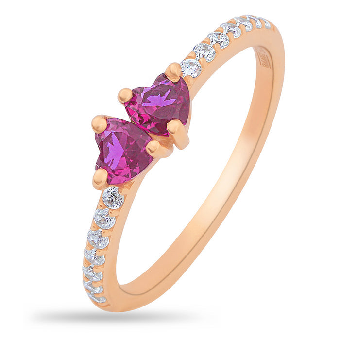 Heartstrings Alliance Rose Gold Plated 925 Sterling Silver Ring
