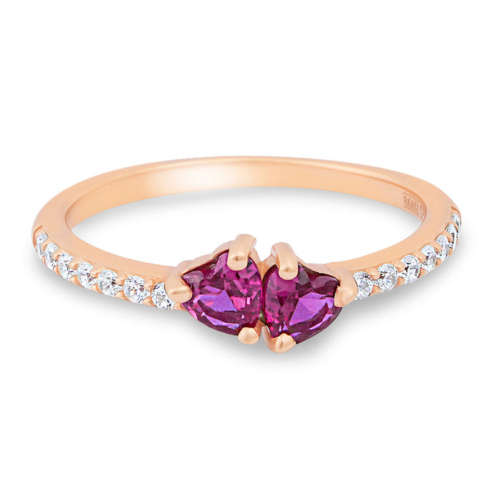Heartstrings Alliance Rose Gold Plated 925 Sterling Silver Ring