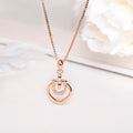 Hearty Radiant Rose Gold-Plated 925 Sterling Silver Pendant with Chain