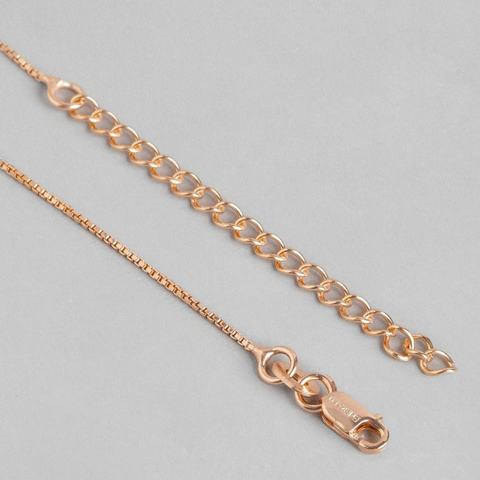 Hearty Radiant Rose Gold-Plated 925 Sterling Silver Pendant with Chain