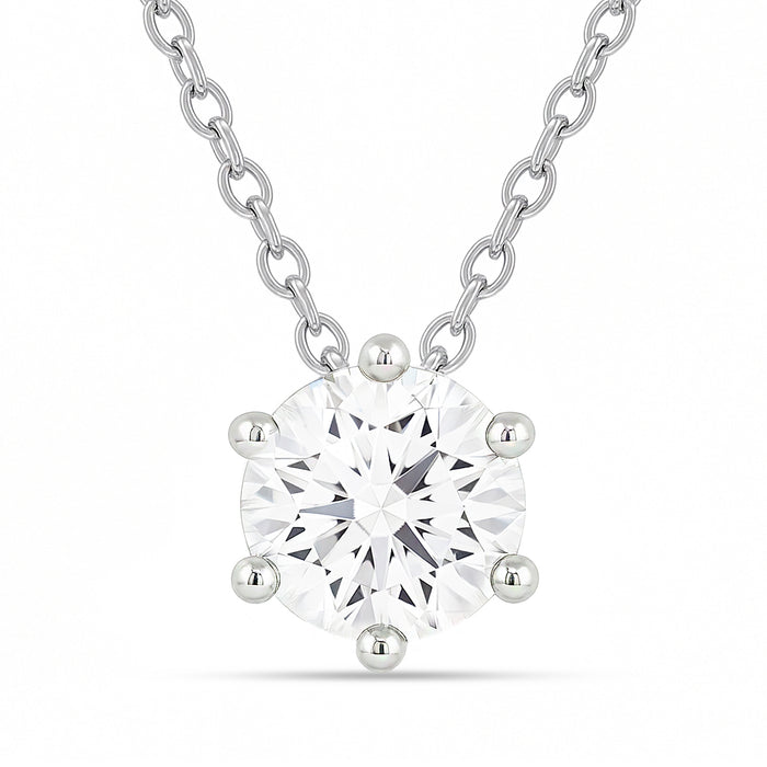 Her Constant Light Solitaire Rhodium Plated Necklace