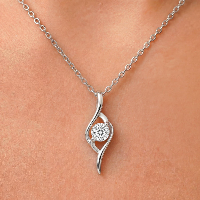 Her Inner Rhythm Solitaire Rhodium Plated 925 SIlver Link Chain Necklace