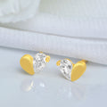 Hidden Heart Gold Plated 925 Sterling Silver Earrings