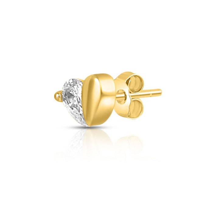 Hidden Heart Gold Plated 925 Sterling Silver Earrings