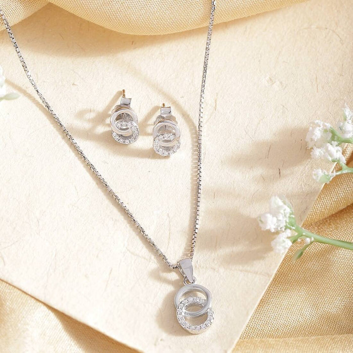 Hoop & Loop 925 Silver Jewellery Set