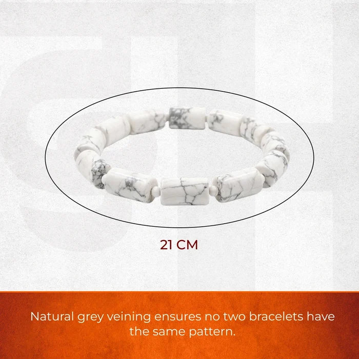 Howlite Rectangular Stone Bracelet - view 3