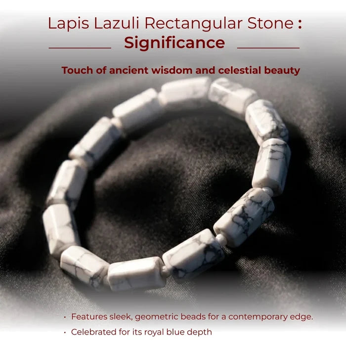 Howlite Rectangular Stone Bracelet - view 4