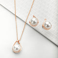 Ice And Spice Rose Gold Plated Pearl 925 Silver Jewellery Set