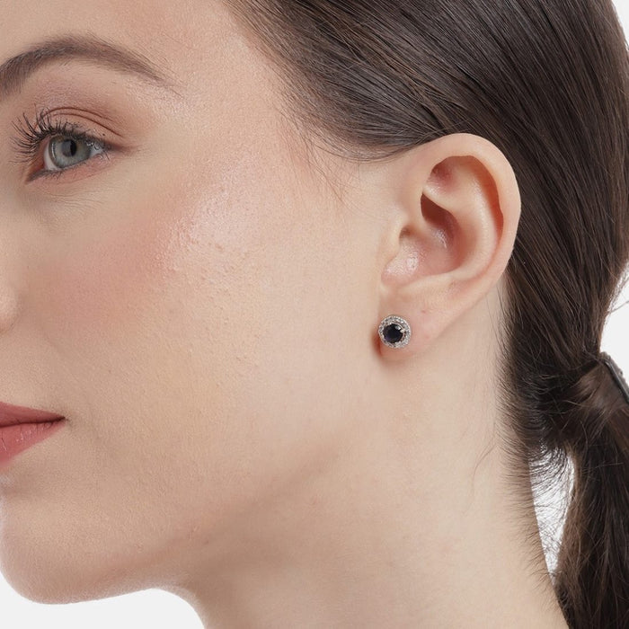 Infinite Allure Rhodium Plated 925 Sterling Silver CZ Studs