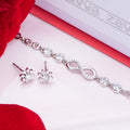 Infinite Blooms Harmony Infinity Bracelet & Floral Earring Duo