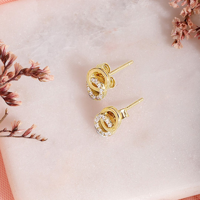 Infinite Elegance 925 Sterling Silver Gold-Plated Infinity Earrings