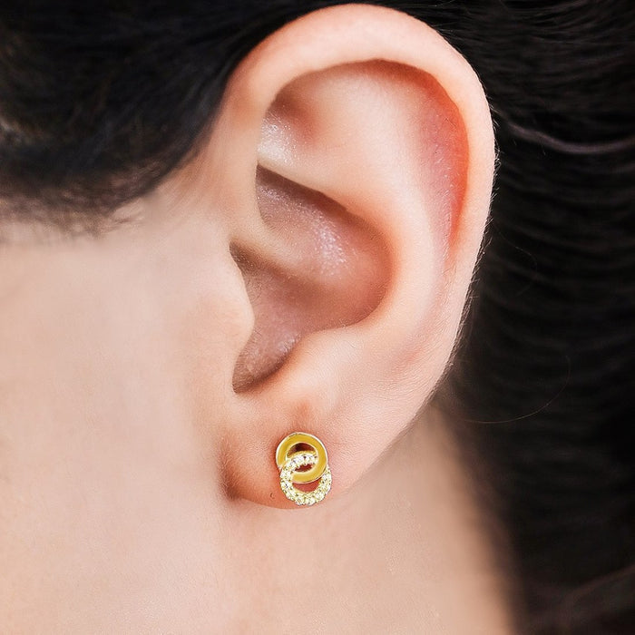 Infinite Elegance 925 Sterling Silver Gold-Plated Infinity Earrings