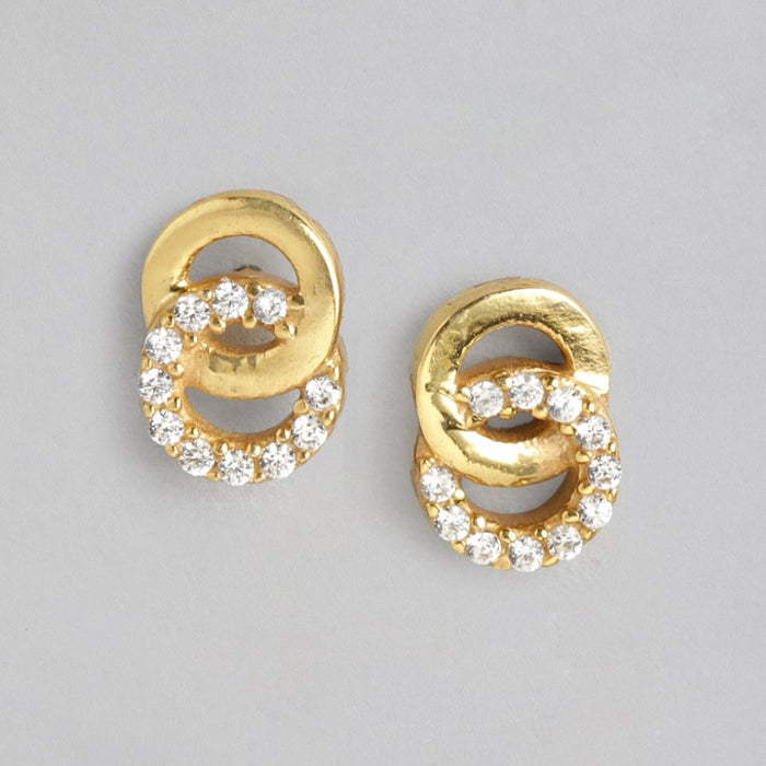 Infinite Elegance 925 Sterling Silver Gold-Plated Infinity Earrings