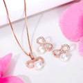 Infinite Elegance Rose gold Plated 925 Sterling Silver Jewelry Set