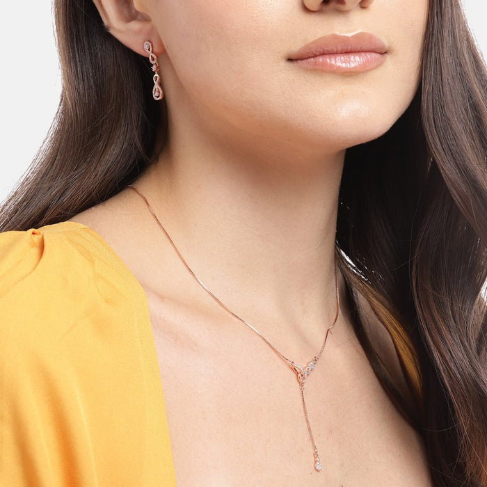 Infinite Elegance Rose Gold-Plated 925 Sterling Silver Jewelry Set