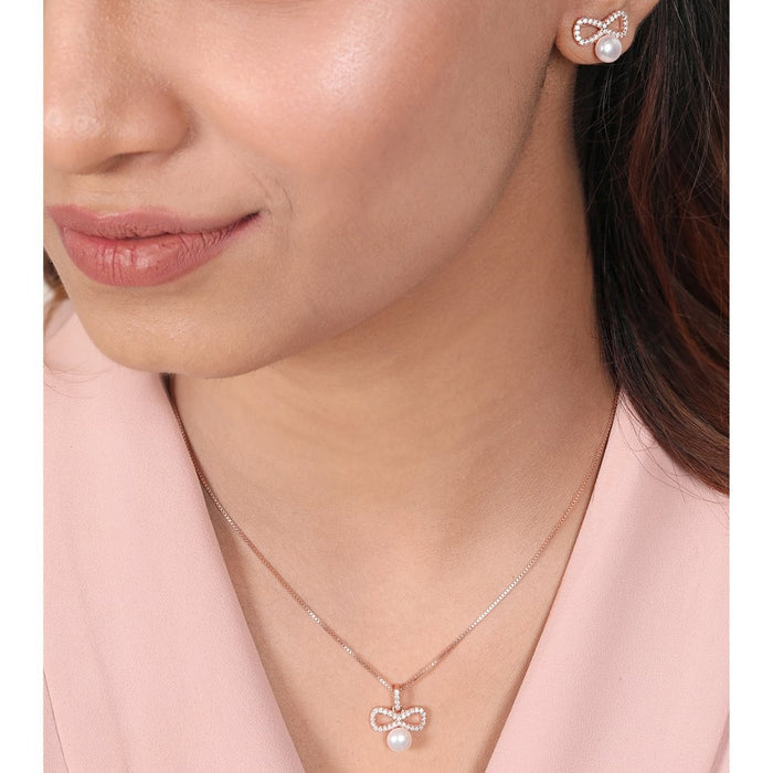 Infinite Elegance Rose gold Plated 925 Sterling Silver Jewelry Set