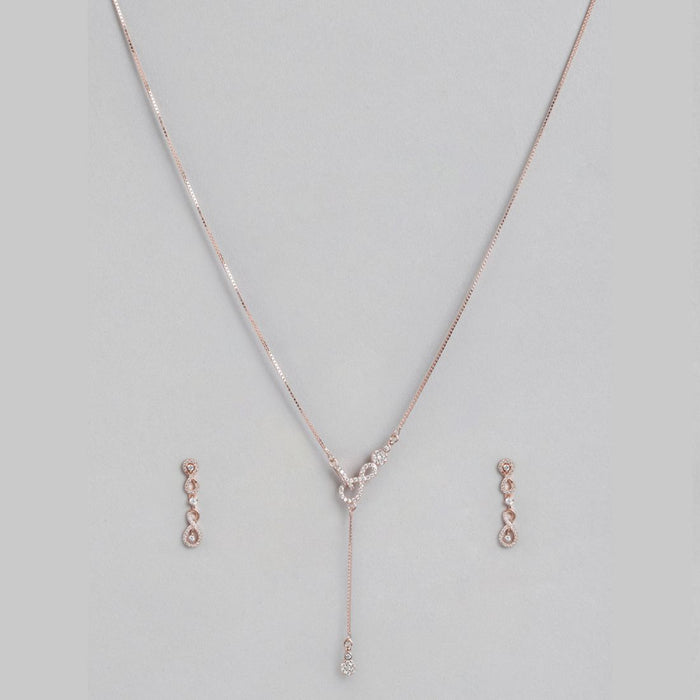 Infinite Elegance Rose Gold-Plated 925 Sterling Silver Jewelry Set
