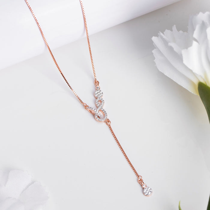 Infinite Elegance Rose Gold-Plated 925 Sterling Silver Necklace